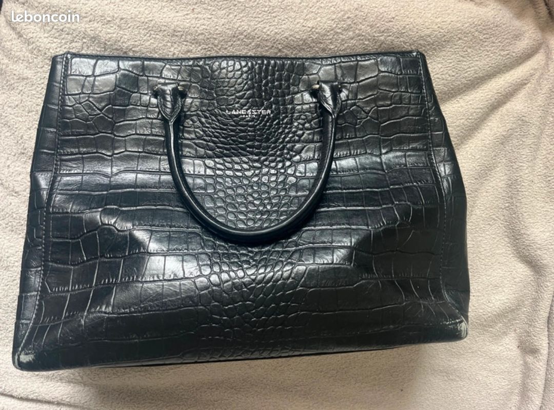 Sac Cabas Sac Lancaster Croco Noir Croco Noir Lancaster Sac Cabas