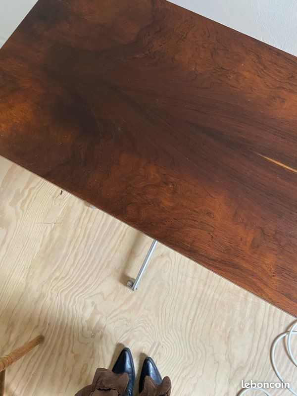 Table d’appoint vintage 70s bois et métal (image 3)