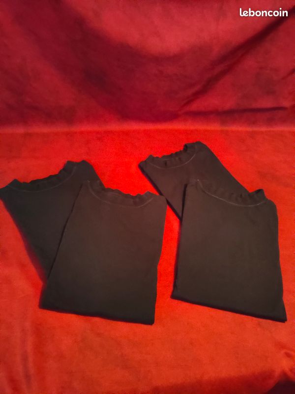 4 t-shirts noirs taille L (image 1)