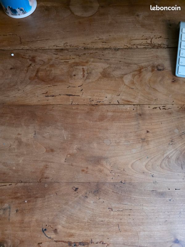 Ancienne table en bois massif / bureau rustique – charme ancien (image 4)