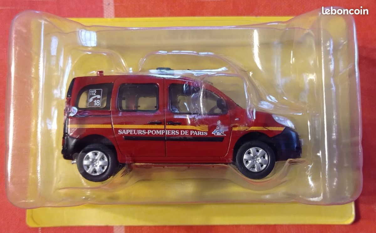Miniature Renault Kangoo II Pompiers SPVL 2010 - Modèle Presse 1/43 - Neuve
