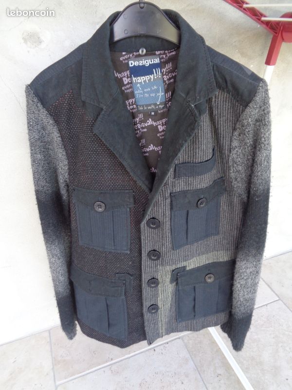 Veste Desigual Vintage Multicolore Mélange Laine/polyester - Taille 40/42, Neuve Sans étiquette