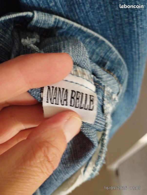 Veste en jean bleu délavé Nana Belle - Col tailleur et poches plaquées - XXL (image 7)