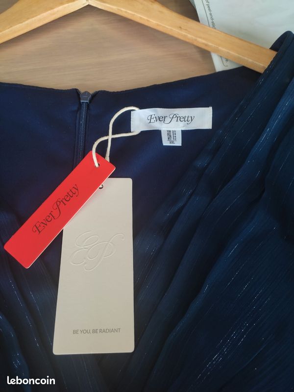 Robe Bleue à Motifs Blanc Et Noir Ever Pretty - Taille 12, Neuve Avec étiquettes