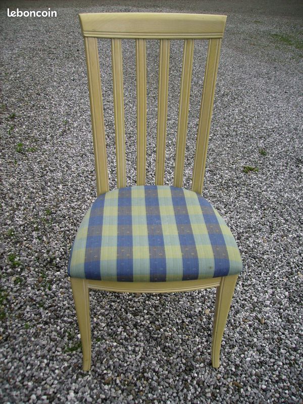 6 Chaises tissu rayé (image 1)