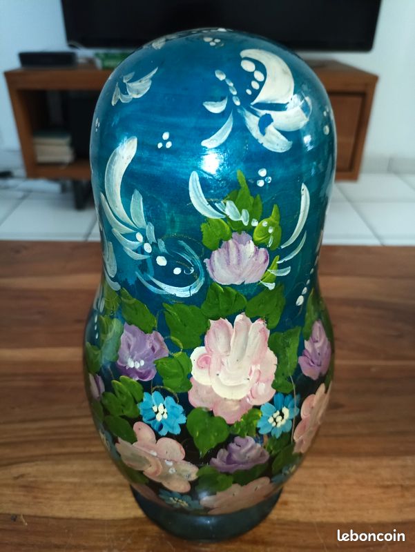 POUPÉES RUSSES MATRYOSHKA Authentiques 5 Traditionnelles BLEU PASTEL POUPÉES RUSSES MATRYOSHKA Authentiques 5 Traditionnelles BLEU PASTEL