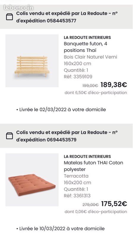 Canapé convertible type futon (image 2)