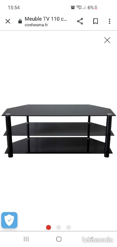 Meuble tv en verre noire (image 1)