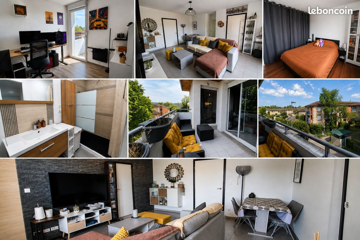 T3 54,5m2 dernier étage calme avec balcons & parking sous‑sol – Lafourguette (image 3)