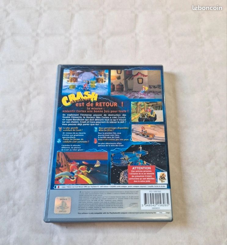 Crash Bandicoot La Vengeance De Cortex - Jeu PlayStation PS2 - Complet