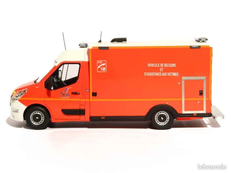 MVI Résine SB 1/43 - Renault Master Long 1997 Pompiers VSAB - Très Bon état