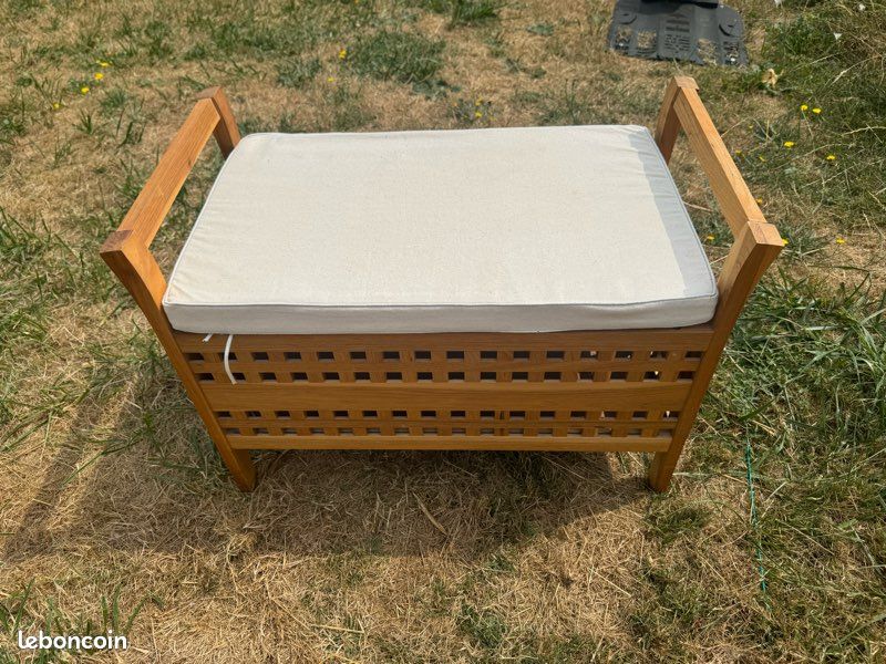 Banc coffre en bois (image 1)