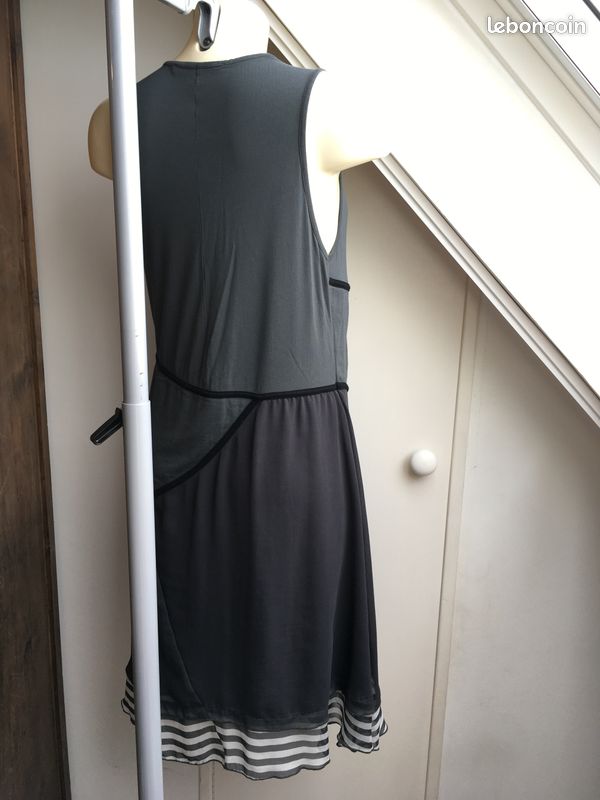 Tunique Robe Mado Et Les Autres Taille 40/42 Fond Noir Rayures - Soirée