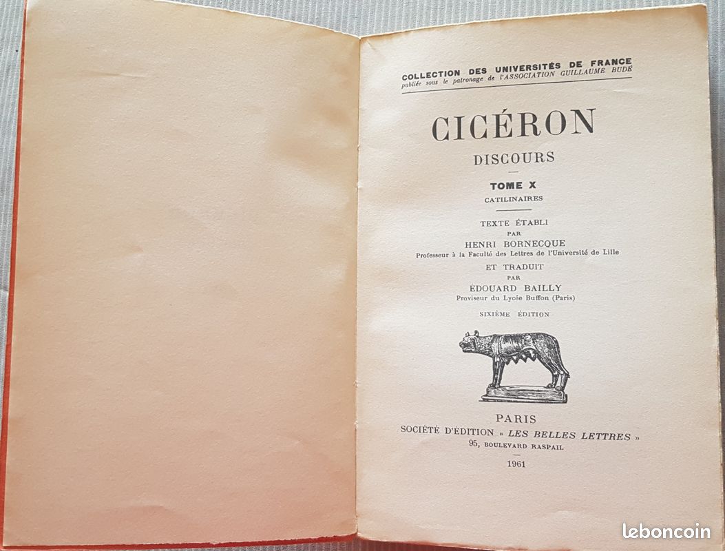Cicéron - Discours – Tome X - Catilinaires- Collection Guillaume Budé Les Belles Lettres (image 2)