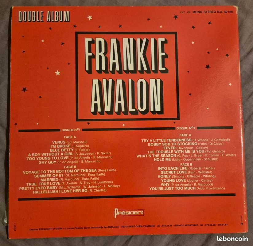 Vyniles 33 tours Frankie Avalon (image 2)