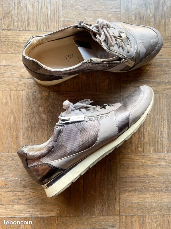 Sneakers jb Martin 38 bon état gris beige (image 2)