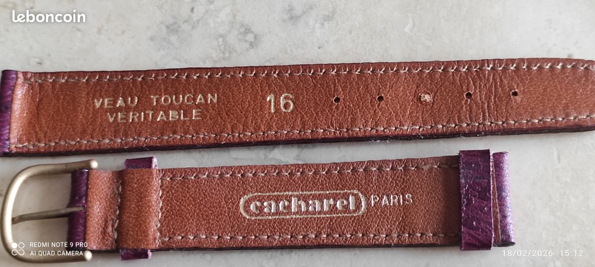 Bracelet Montre 16 Mm SPEIDEL Cuir Véritable Rouge - Ancien Stock Hong Kong