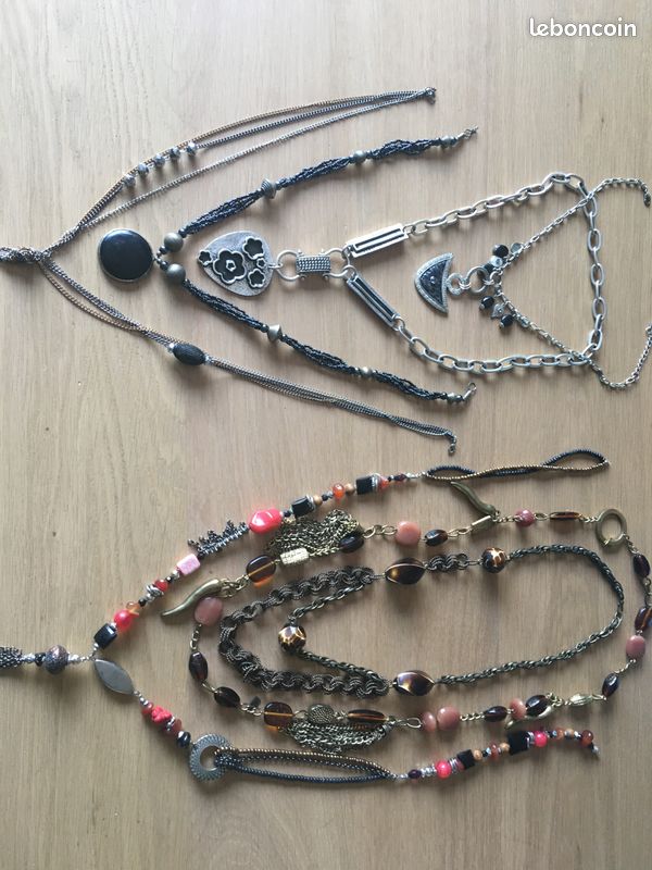 Lot de 7 colliers métal et perle (image 1)