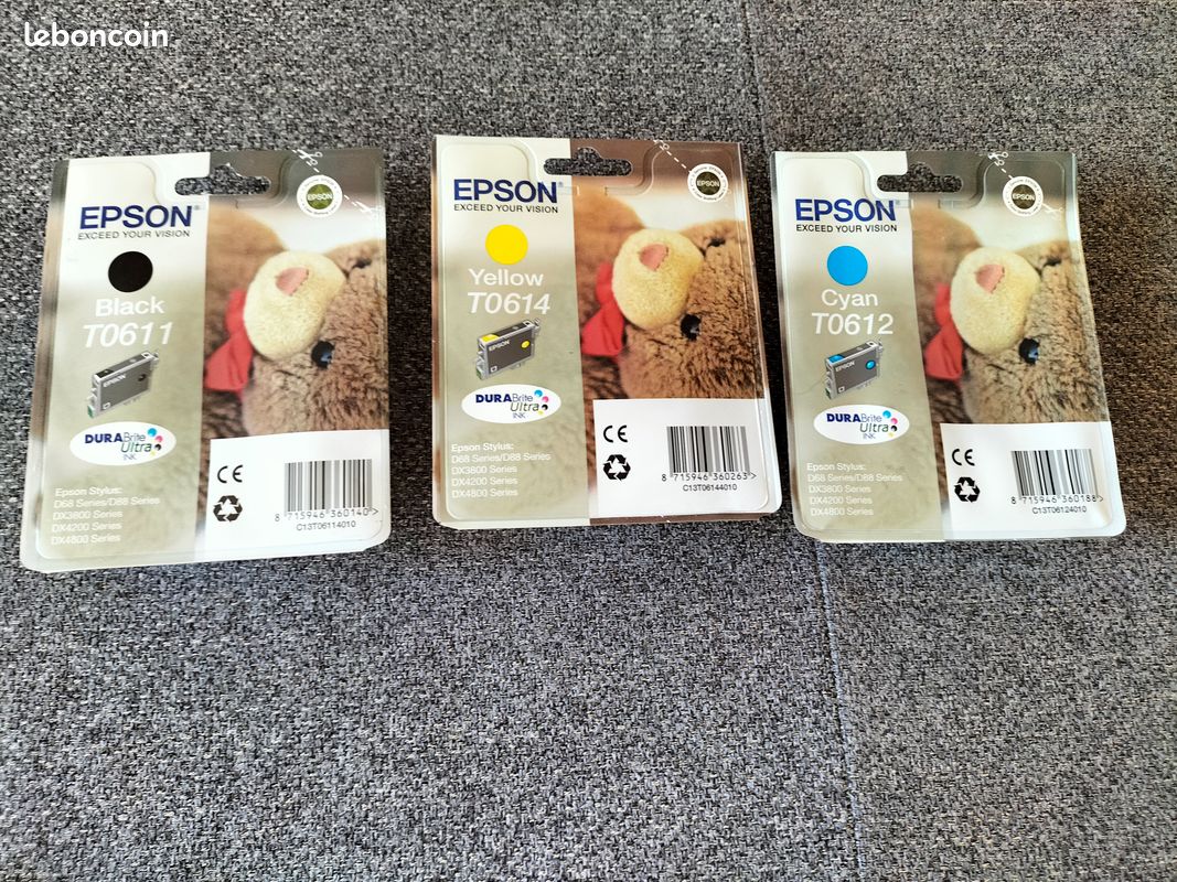 Cartouches info Epson T0611 T0612 T0614 Nounours (image 1)