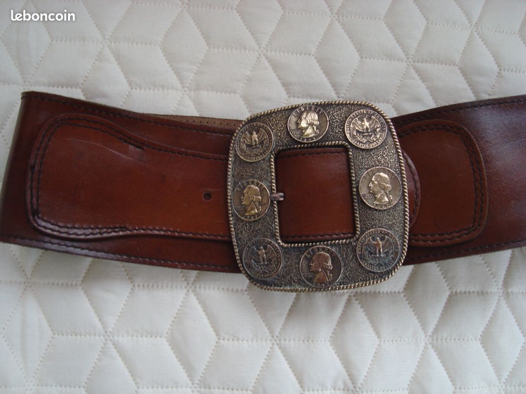 Grande Ceinture De Combat Vintage En Cuir – Pour Chasse Et Pêche, Taille Large