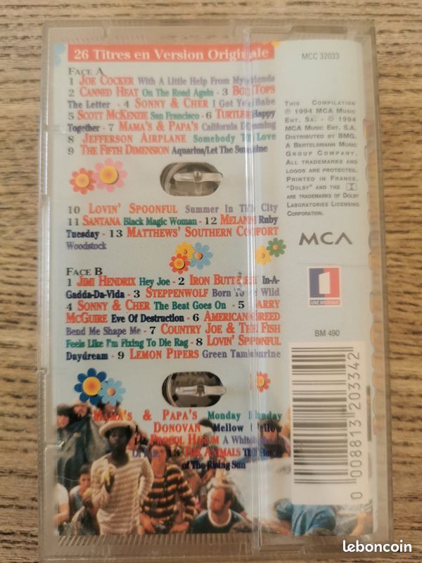 Cassette audio flower power En route pour Woodstock vintage 1994 (image 3)