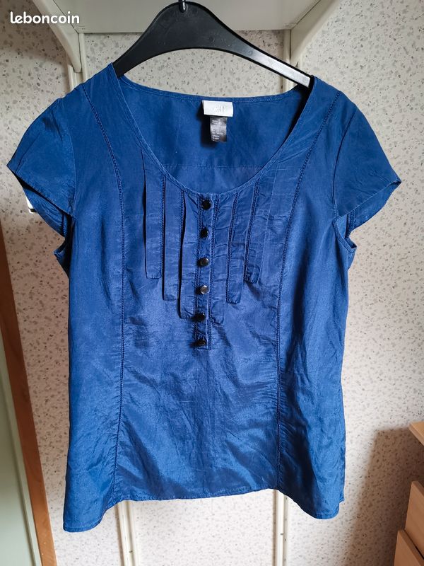 Blouse bleu marine H&M (image 1)