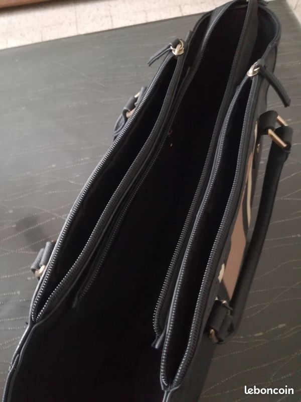 Sac cabas noir élégant multicompartiments – Très bon état (image 4)
