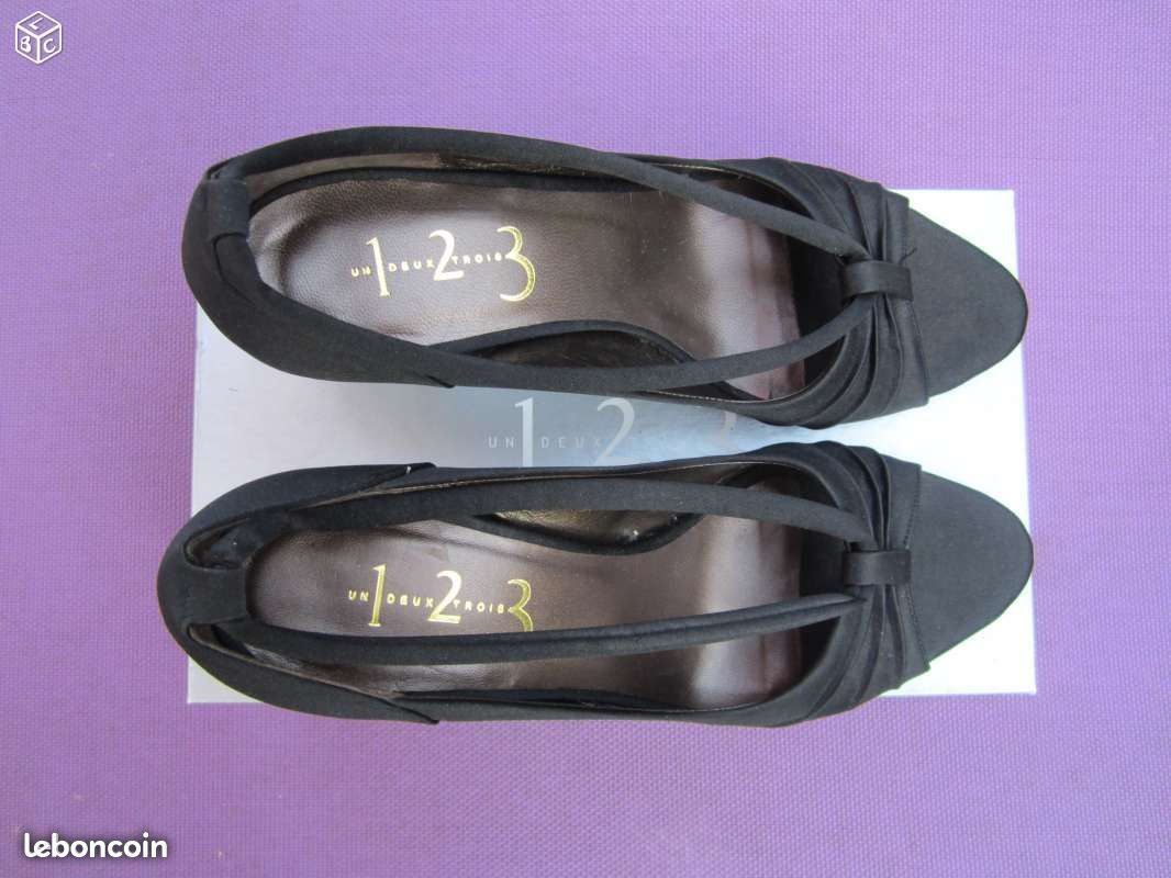 Neufs : escarpins noirs à talons 1,2,3 (image 3)