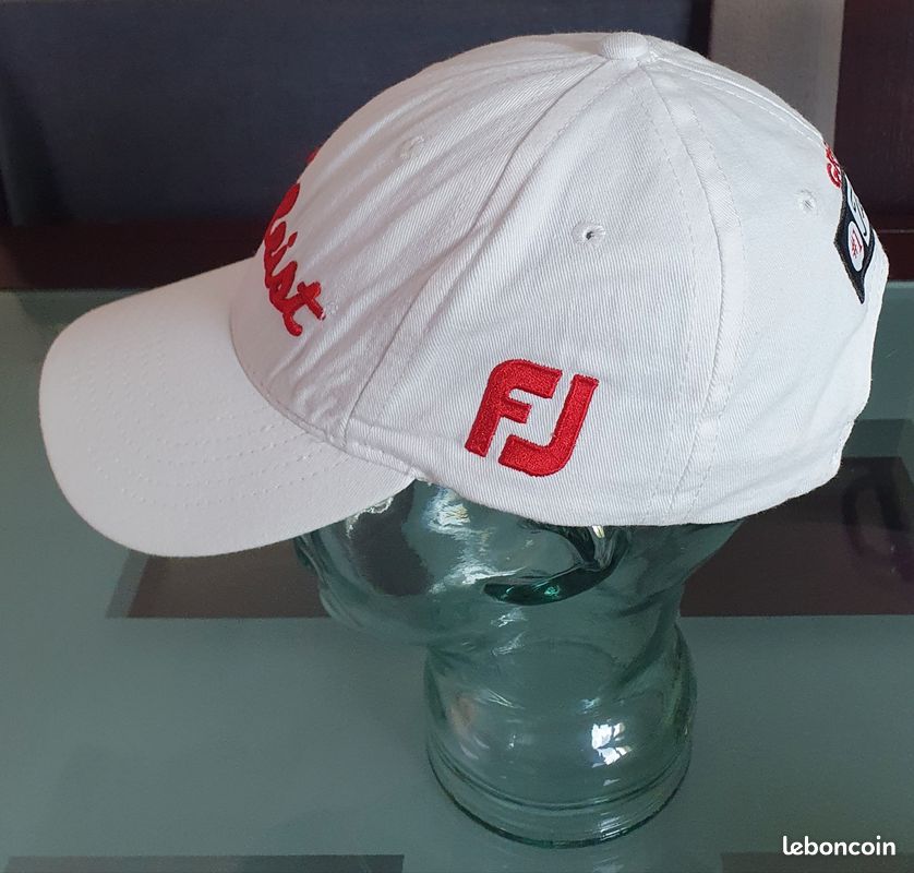 Casquette Blanche Titleist / FootJoy #1, Coton, Logo Brodé, Ajustable, Mexico, Vintage, Floqué Greg (image 10)