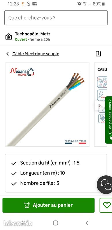 Cable électrique souple 3 et 5 fils (image 2)