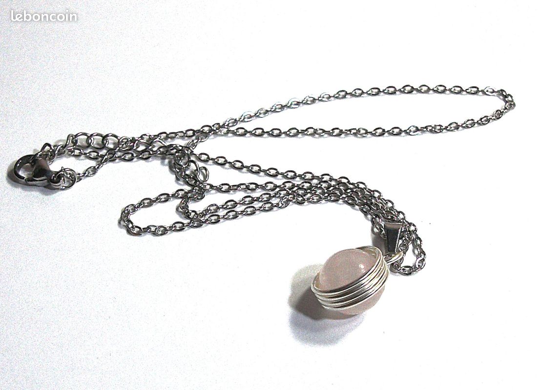 Collier pendentif quartz rose (image 5)