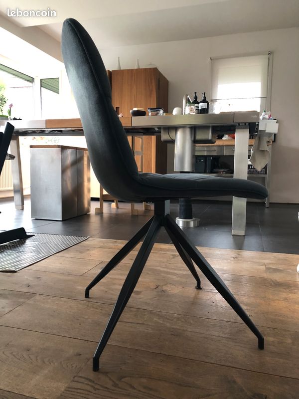 Lot de 2 chaise en velours gris Drawer (image 4)