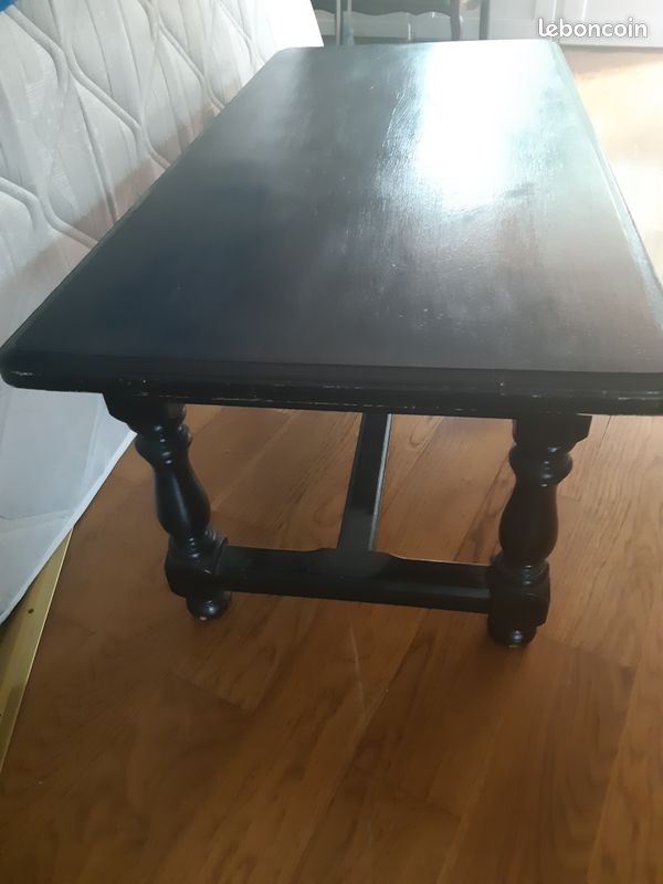 Table basse bois noire (image 1)