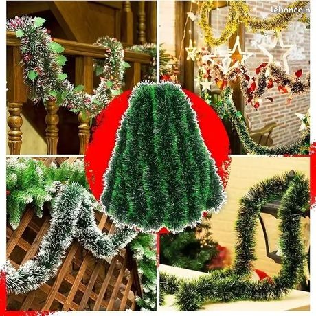6 Pièces Guirlandes Tinsel Brillante Or 2M - Décoration Noël Arbre Couronne Mariage HO2NLE