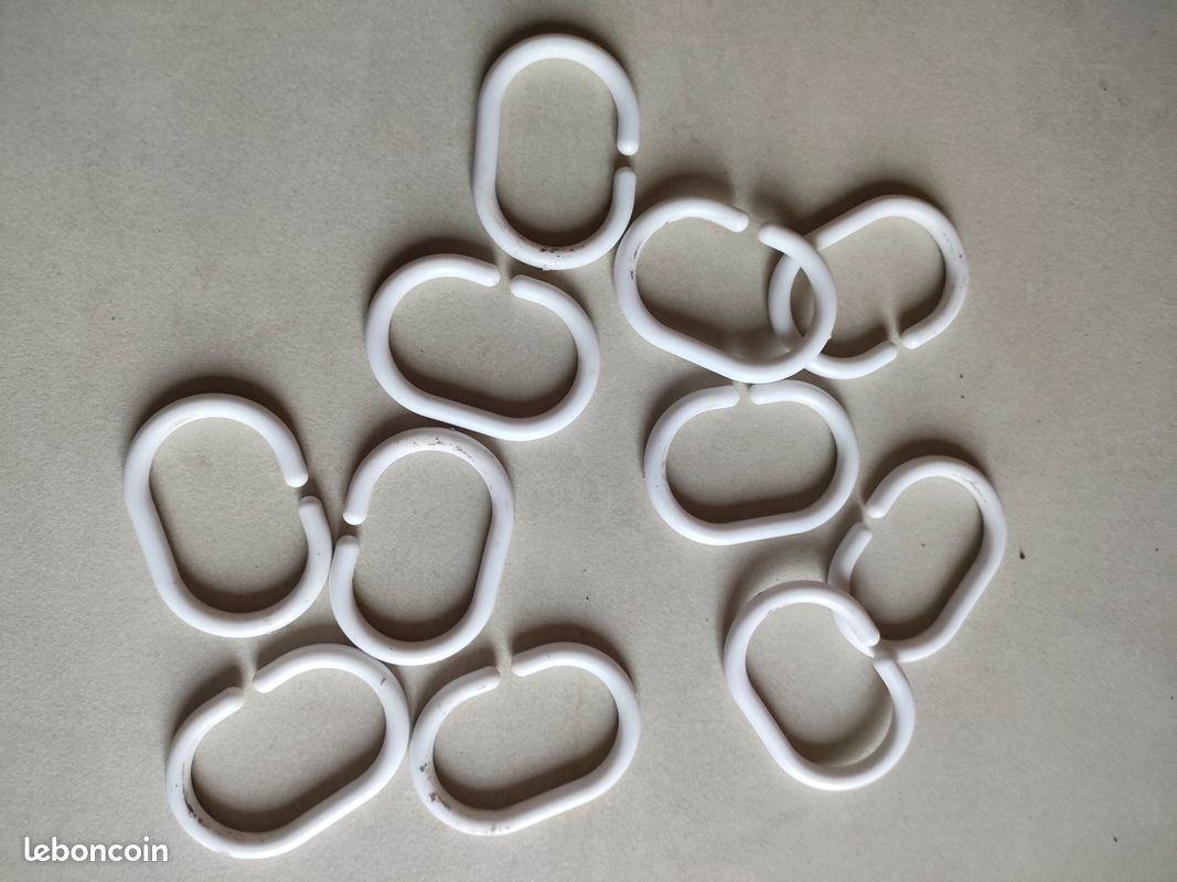 Lot de 12 crochets de rideau de douche (image 1)