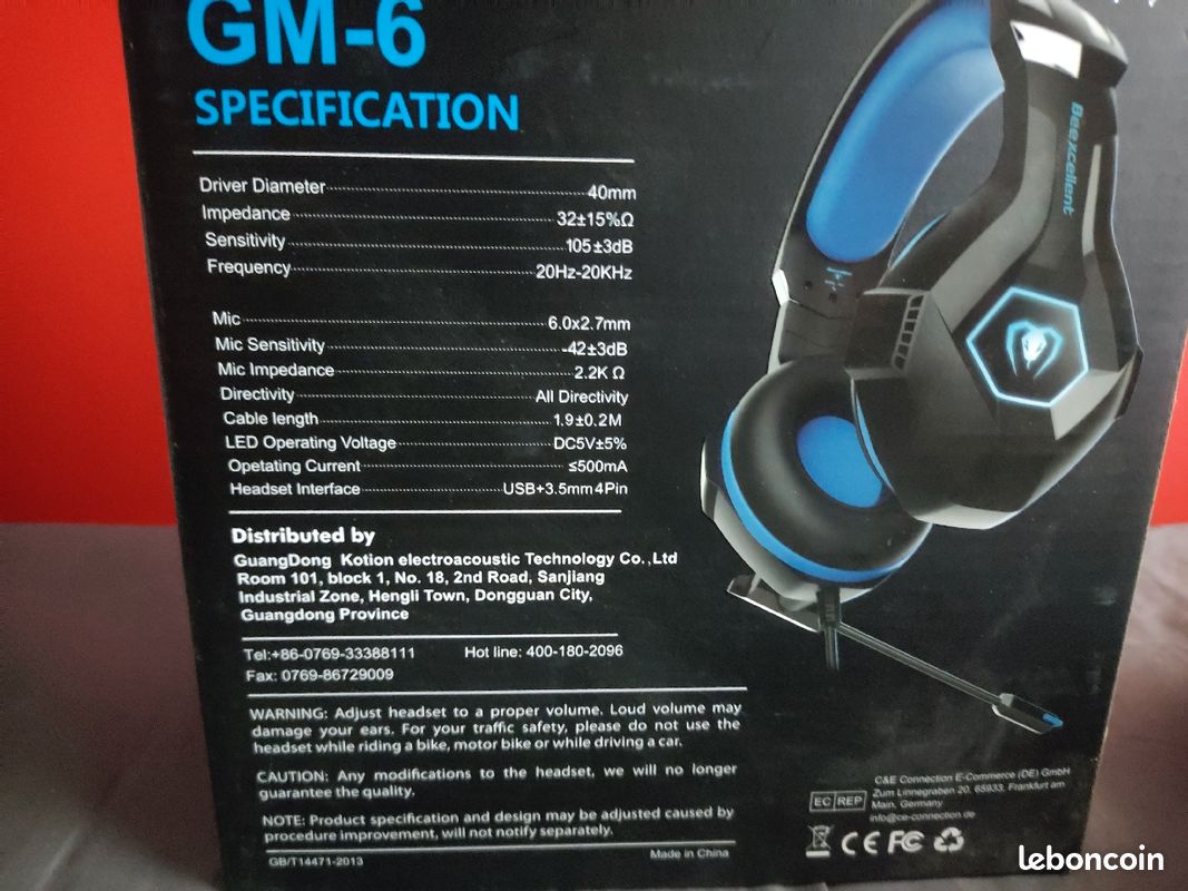 Casque gaming Bee xcellent pro gaming headset GM-6 (image 5)