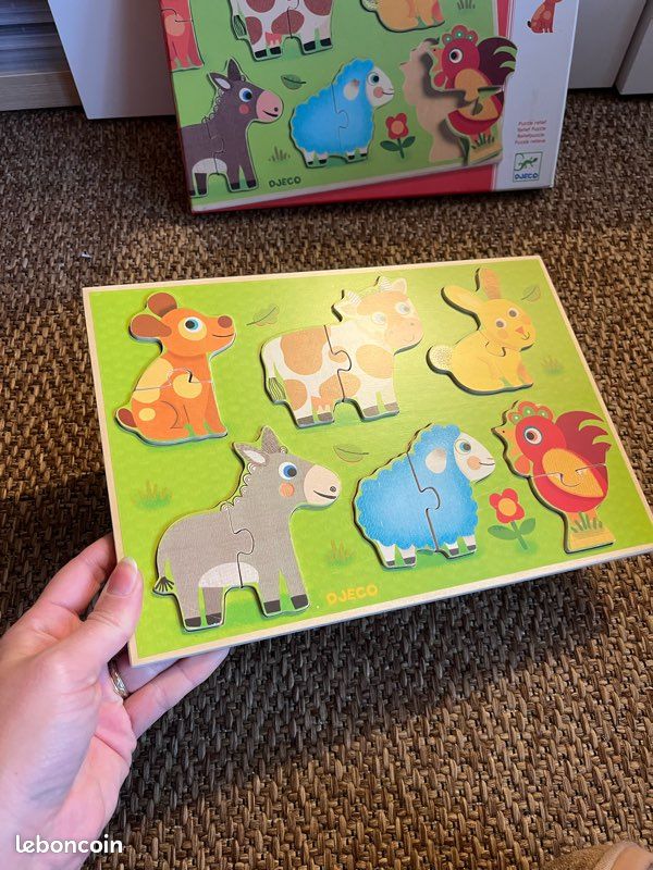 Puzzle en bois en relief Coucou cow Djeco (image 2)