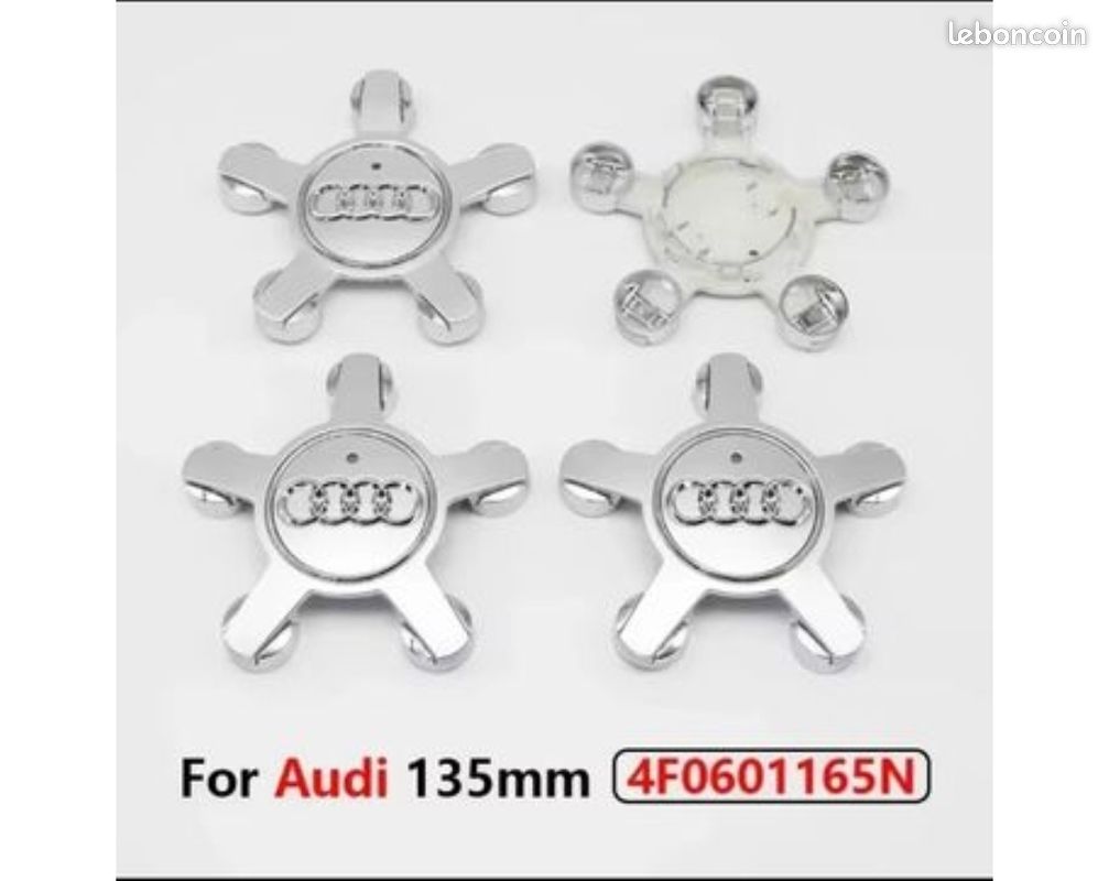 4 caches de roues étoilé 4F0 601 165 N moyeux pour toutes AUDI 135 MM silver neuf et sous blister (image 1)