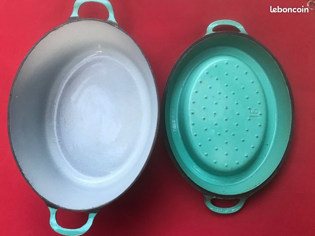 Cocotte Le Creuset Doufeu N°16 En Fonte, Couleur Orange, Vintage Made In France