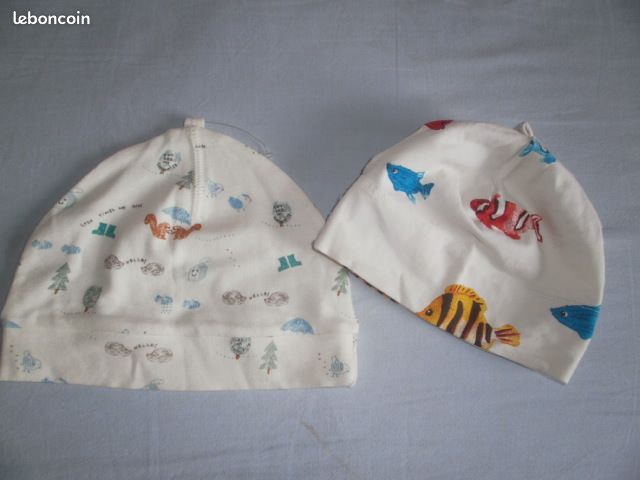 Bonnets naissance NEUFS coton (image 1)