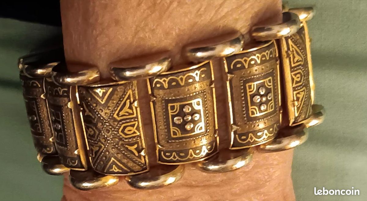 Bracelet vintage Damascène or de Tolède modèle enfant - Jeronine Vintage