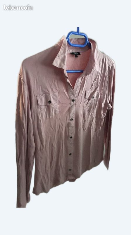 Chemise rose manches longues (image 1)
