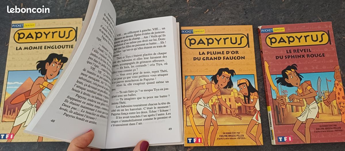 Lot de 4 livres Papyrus - Pocket Junior- TF1 - Egypte antique - Vintage (image 2)