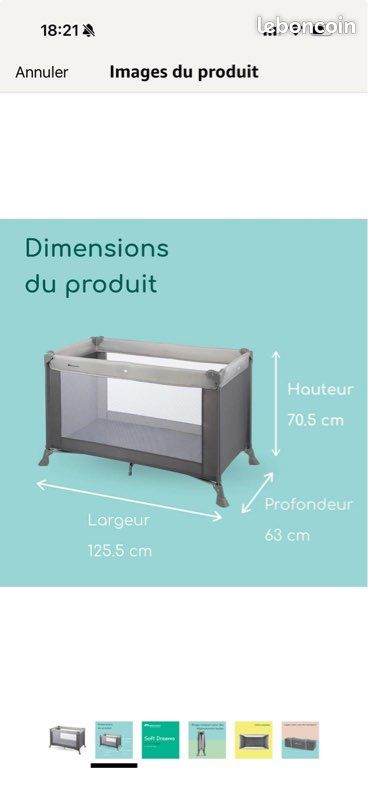 Lit parapluie bébé confort (image 1)