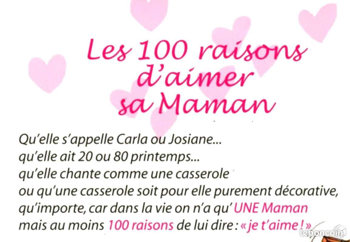 Livre LES 100 RAISONS D'AIMER SA MAMAN - État Neuf (image 2)