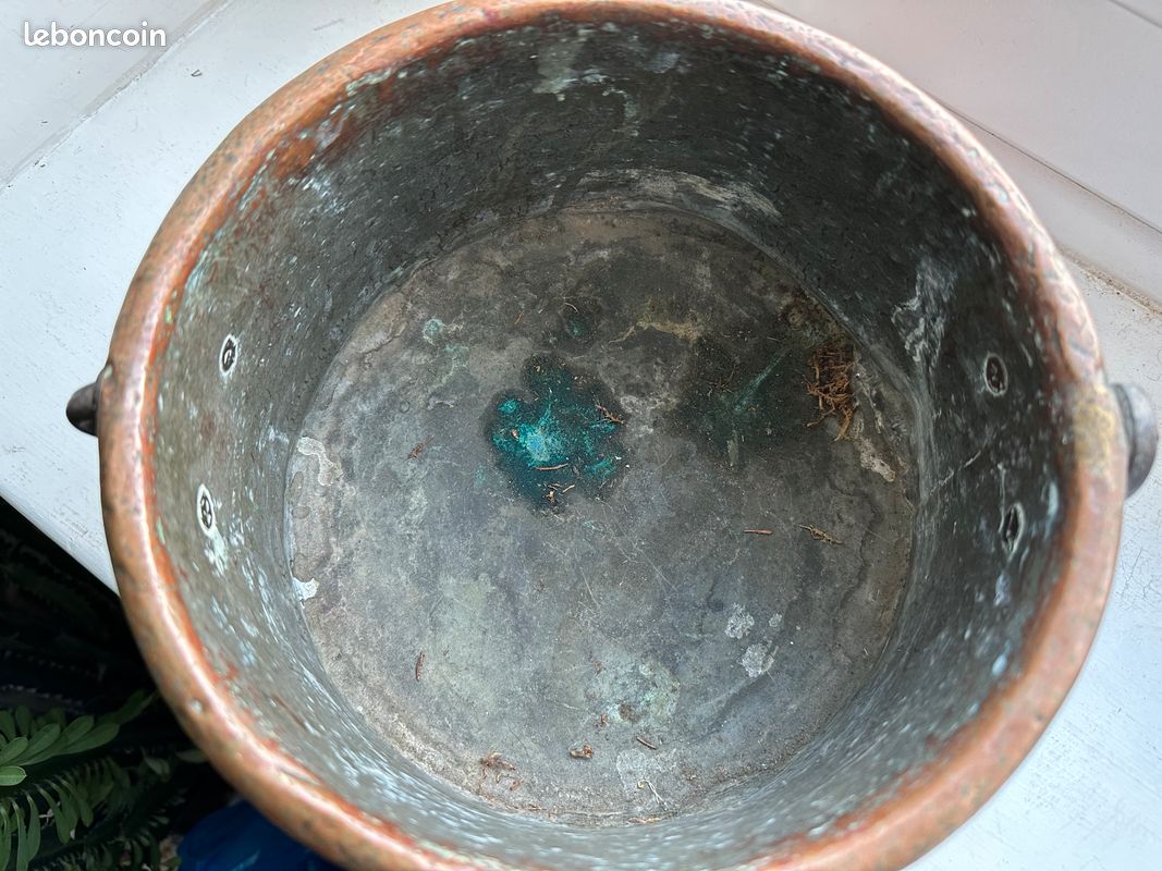Petit chaudron cuivre cache pot vase (image 4)