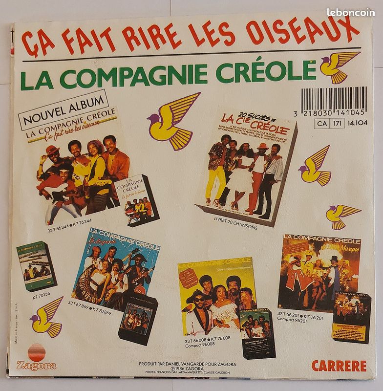 Disque vinyle 45t la compagnie creole (image 2)