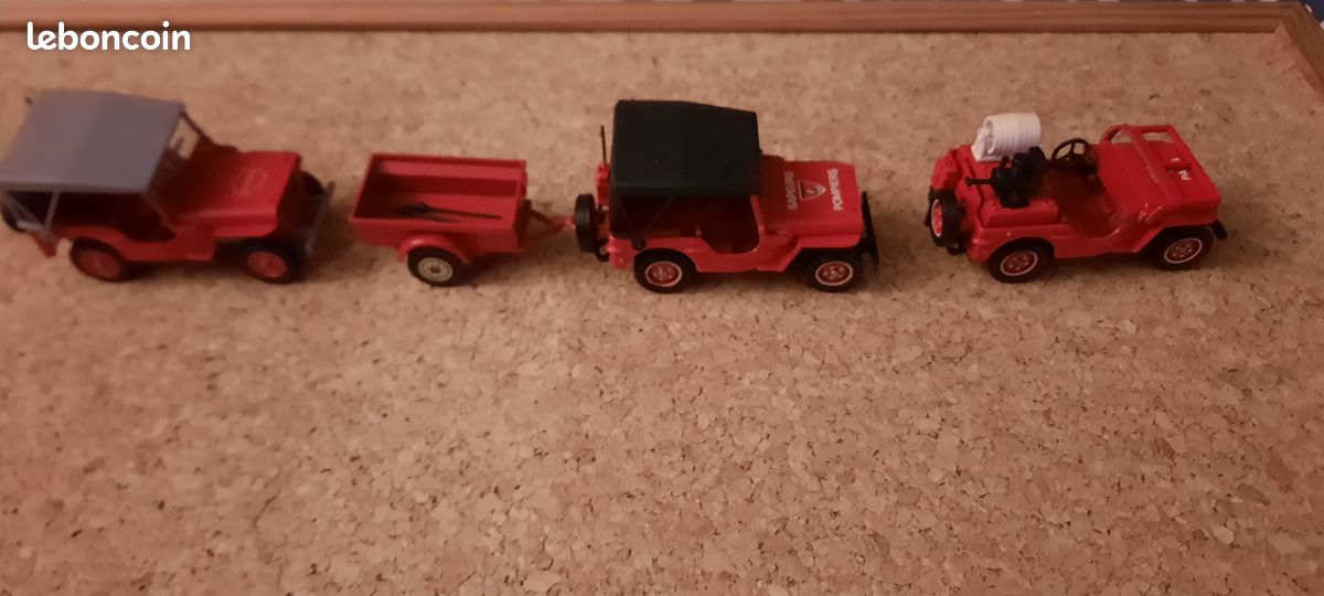 Figurine Pompiers 1/43 - Willys Jeep VLTT - Modèle Réduit Meuse - Neuf Sous Boîte