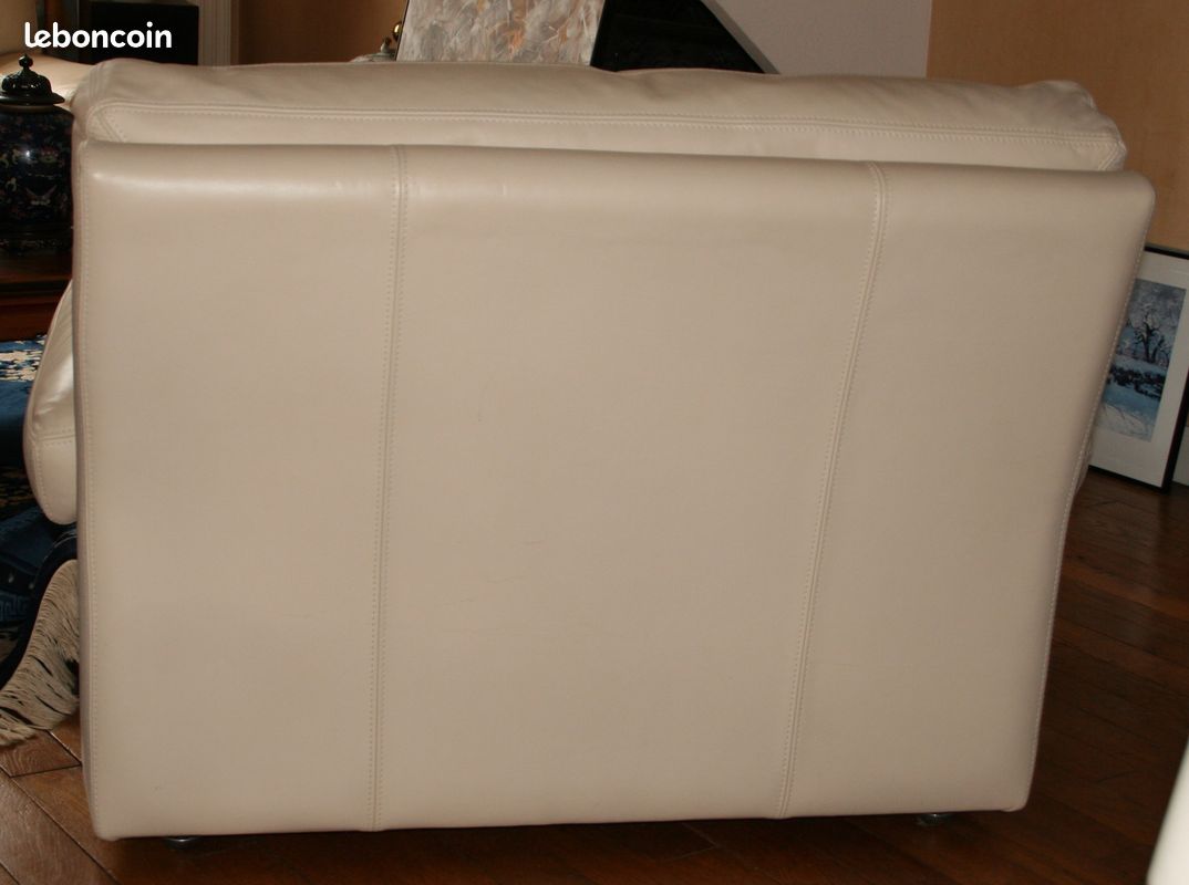 Fauteuil en cuir Ivoire (image 5)