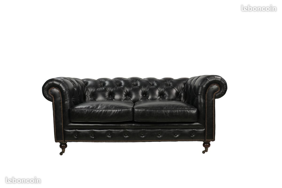 Canapé Chesterfield en cuir (image 3)